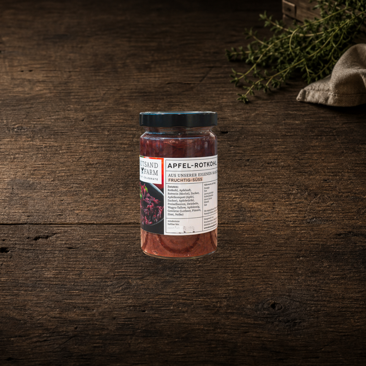 Apfel-Rotkohl Glas