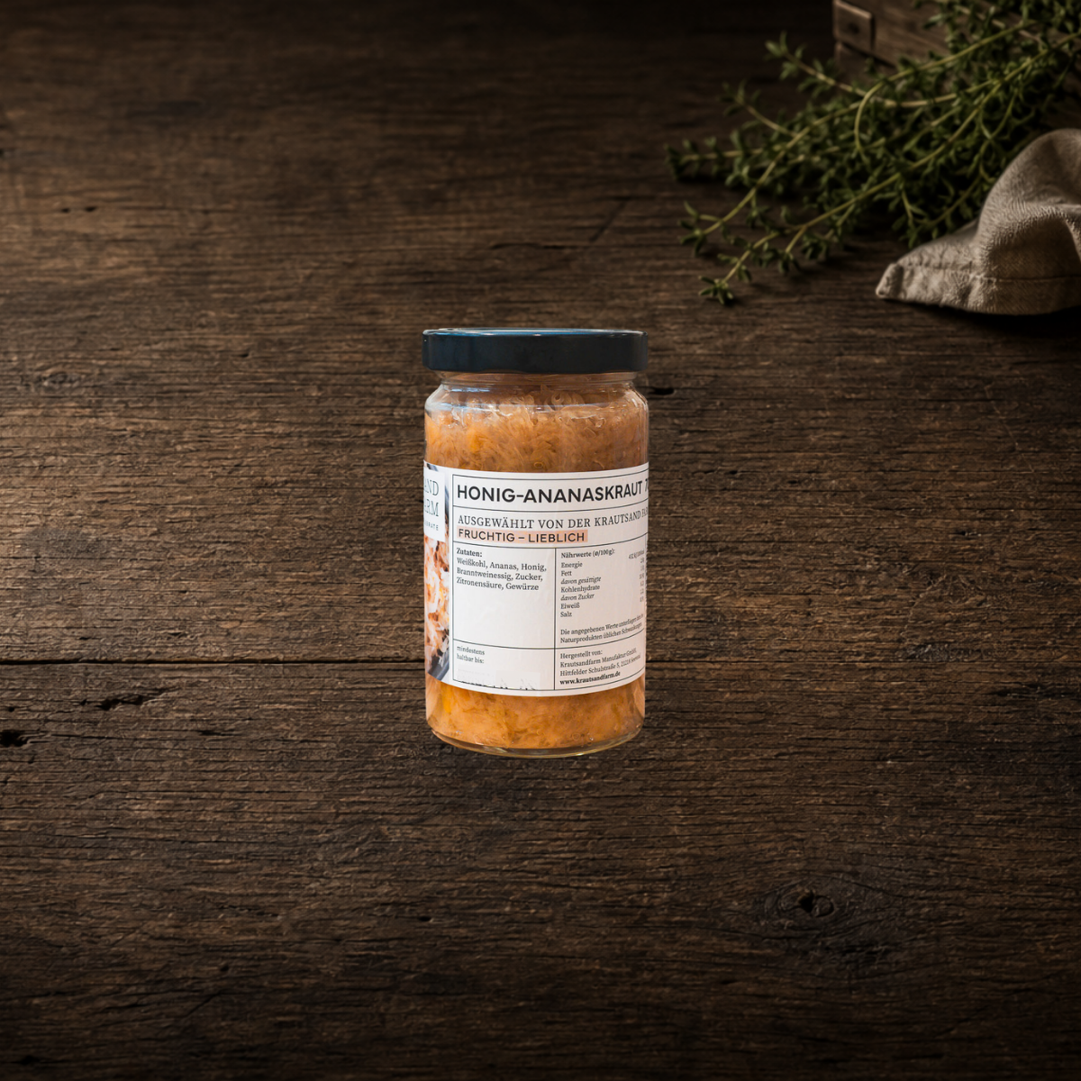 Honig-Ananaskraut Glas